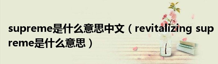 supreme是什么意思中文(revitalizing supreme是什么意思)