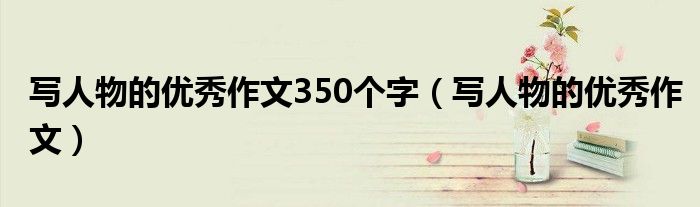 写人物的优秀作文350个字(写人物的优秀作文)
