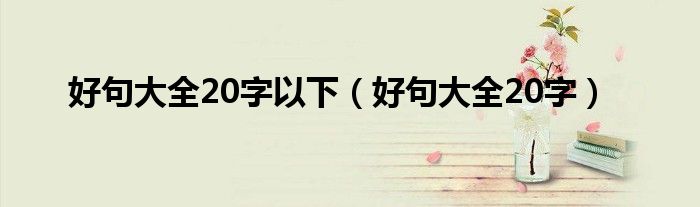 好句大全20字以下(好句大全20字)