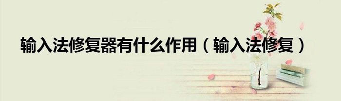 输入法修复器有什么作用(输入法修复)