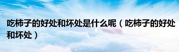 吃柿子的好处和坏处是什么呢（吃柿子的好处和坏处）