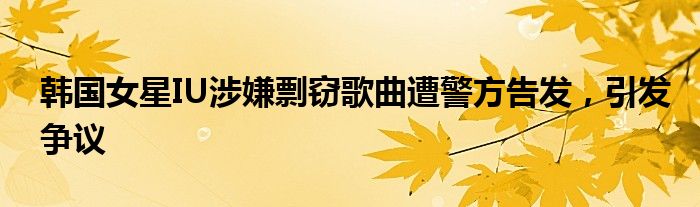 韩国女星IU涉嫌剽窃歌曲遭警方告发,引发争议