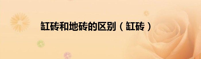 缸砖和地砖的区别(缸砖)