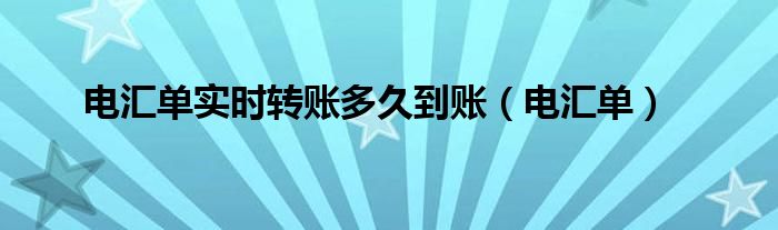 电汇单实时转账多久到账(电汇单)