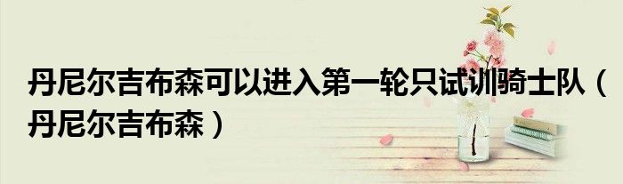 丹尼尔吉布森可以进入第一轮只试训骑士队（丹尼尔吉布森）