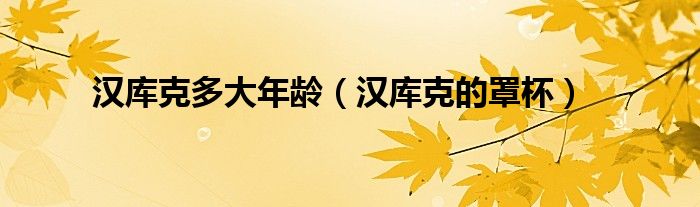 汉库克多大年龄(汉库克的罩杯)