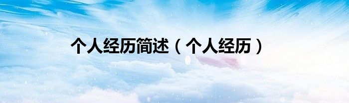 个人经历简述（个人经历）