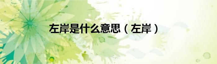 左岸是什么意思（左岸）