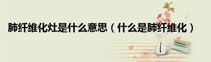 肺纤维化灶是什么意思(什么是肺纤维化)