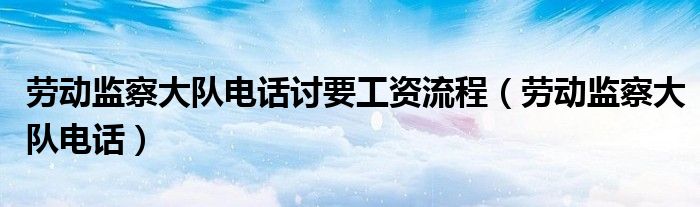 劳动监察大队电话讨要工资流程(劳动监察大队电话)