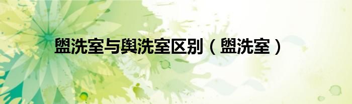 盥洗室与舆洗室区别(盥洗室)