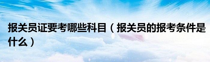 报关员证要考哪些科目(报关员的报考条件是什么)