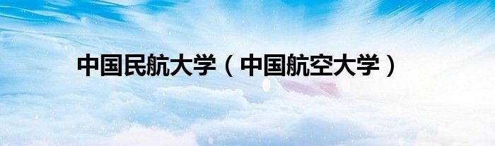 中国民航大学(中国航空大学)