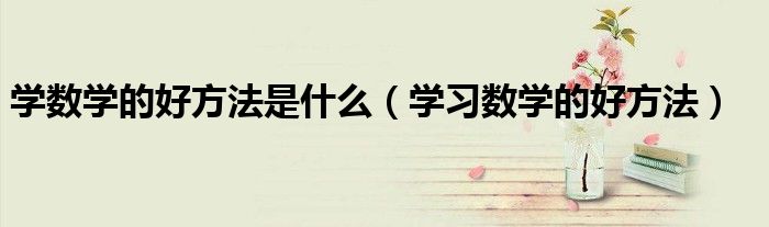 学数学的好方法是什么(学习数学的好方法)