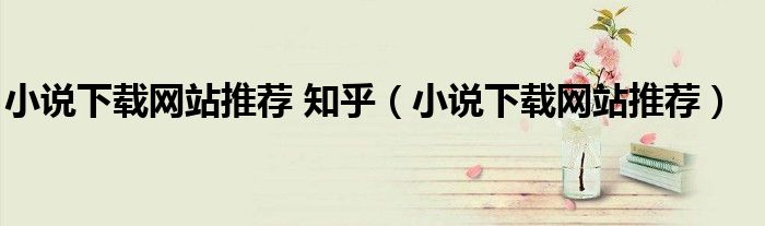 小说下载网站推荐 知乎(小说下载网站推荐)