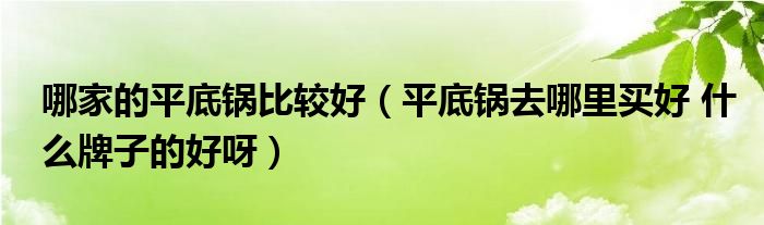 哪家的平底锅比较好(平底锅去哪里买好 什么牌子的好呀)