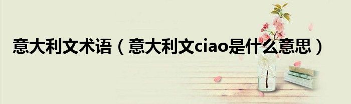 意大利文术语(意大利文ciao是什么意思)