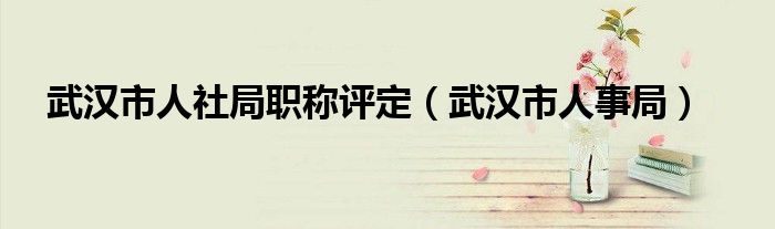 武汉市人社局职称评定(武汉市人事局)