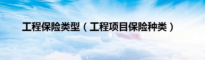 工程保险类型(工程项目保险种类)