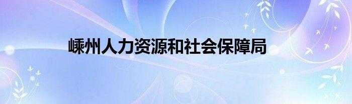 嵊州人力资源和社会保障局