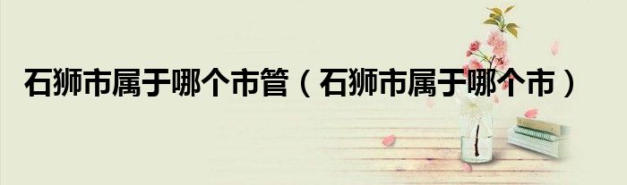 石狮市属于哪个市管(石狮市属于哪个市)