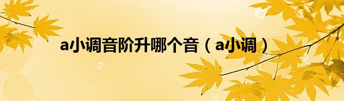 a小调音阶升哪个音(a小调)