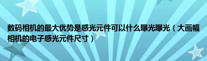 数码相机的最大优势是感光元件可以什么曝光曝光(大画幅相机的电子感光元件尺寸)
