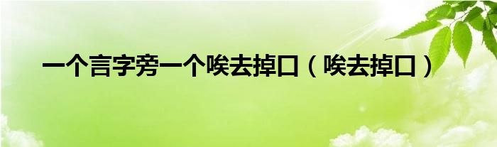 一个言字旁一个唉去掉口(唉去掉口)