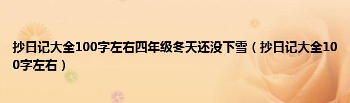 抄日记大全100字左右四年级冬天还没下雪(抄日记大全100字左右)