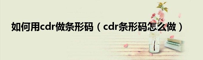 如何用cdr做条形码(cdr条形码怎么做)