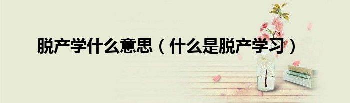 脱产学什么意思(什么是脱产学习)