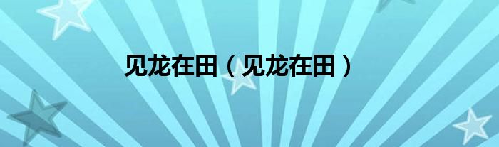 见龙在田（见龙在田）