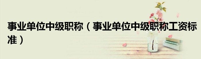 事业单位中级职称(事业单位中级职称工资标准)