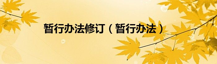 暂行办法修订（暂行办法）