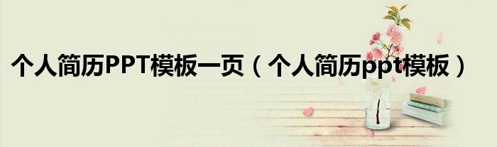 个人简历PPT模板一页(个人简历ppt模板)