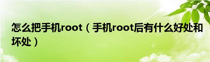 怎么把手机root(手机root后有什么好处和坏处)