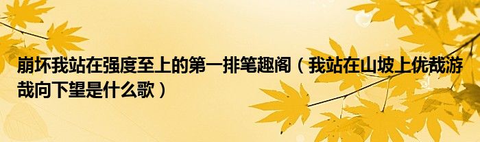 崩坏我站在强度至上的第一排笔趣阁(我站在山坡上优哉游哉向下望是什么歌)