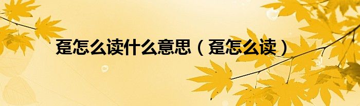 趸怎么读什么意思(趸怎么读)