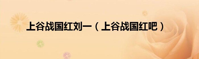 上谷战国红刘一(上谷战国红吧)