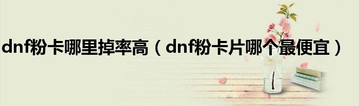 dnf粉卡哪里掉率高(dnf粉卡片哪个最便宜)