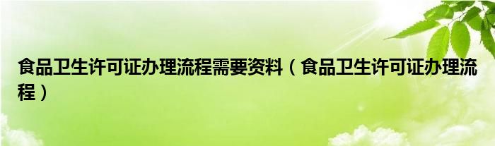 食品卫生许可证办理流程需要资料(食品卫生许可证办理流程)