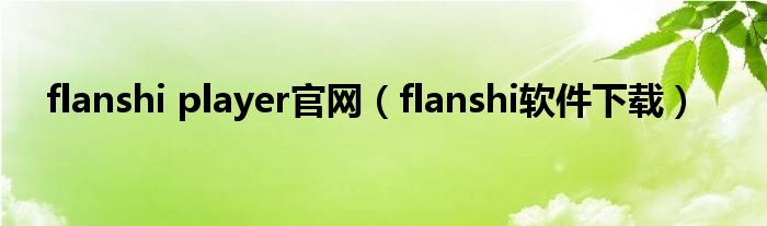 flanshi player官网(flanshi软件下载)