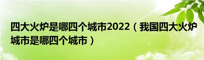 四大火炉是哪四个城市2022(我国四大火炉城市是哪四个城市)
