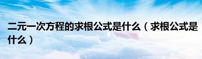 二元一次方程的求根公式是什么(求根公式是什么)