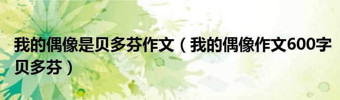 我的偶像是贝多芬作文(我的偶像作文600字贝多芬)