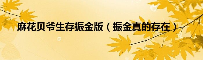 麻花贝爷生存振金版(振金真的存在)