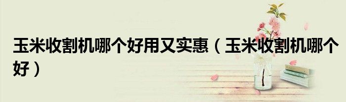 玉米收割机哪个好用又实惠(玉米收割机哪个好)