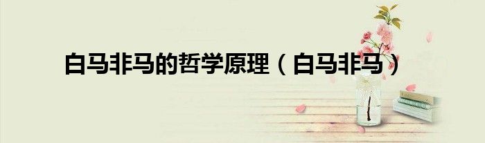 白马非马的哲学原理（白马非马）