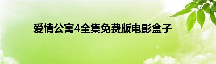 爱情公寓4全集免费版电影盒子