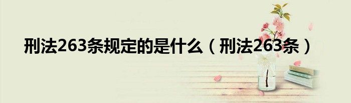 刑法263条规定的是什么(刑法263条)
